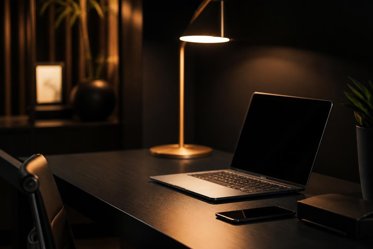 Modern workspace ready for client calls and website work