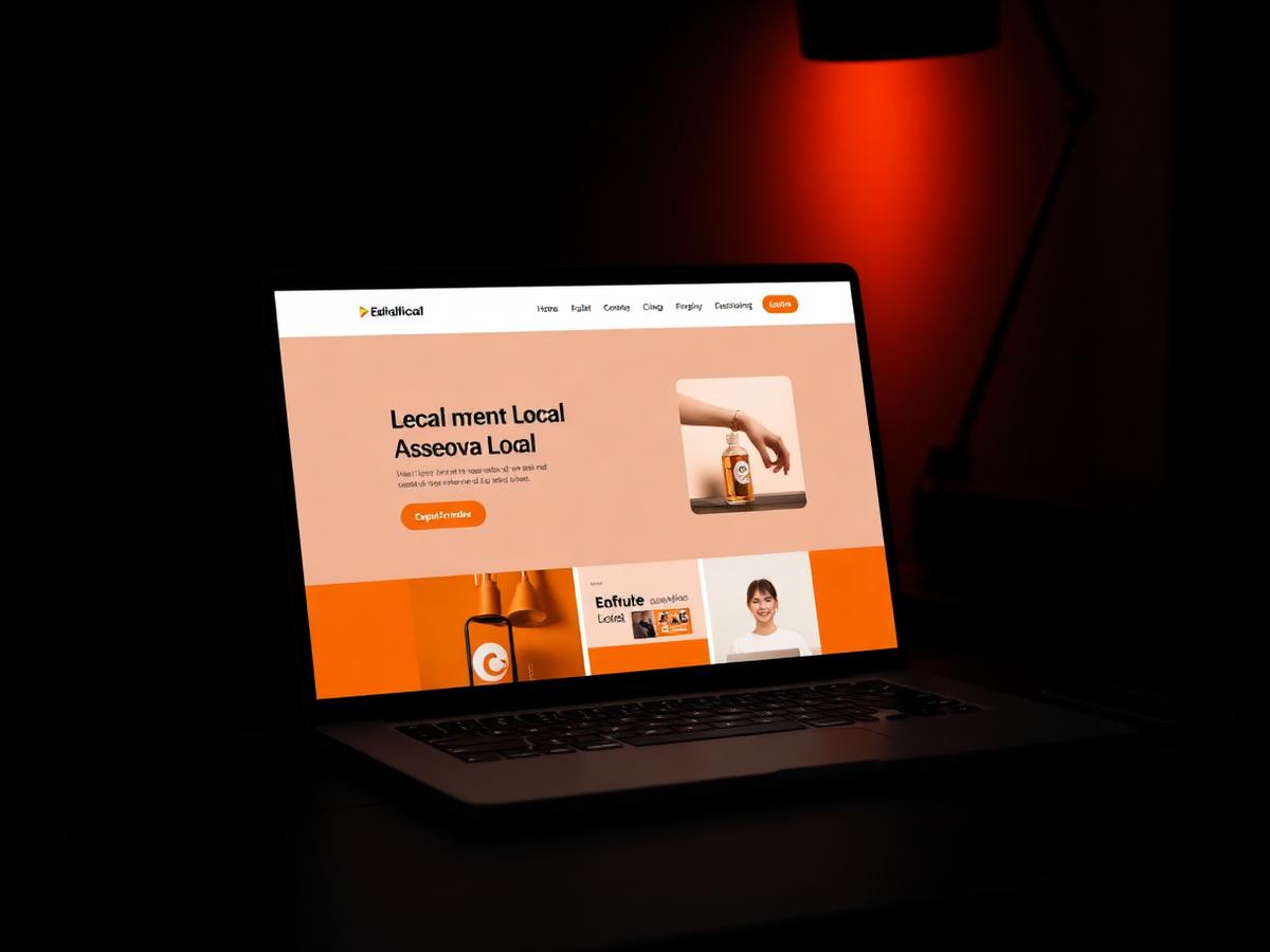 A finished local business website on a laptop